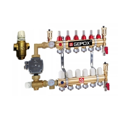 Rozdzielacz 6 z Grupą Pompową do Podłogówki 2,3 Kvs Afriso